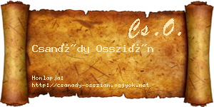 Csanády Osszián névjegykártya